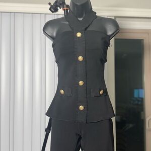 Black Contouring Halter Top (M) + Flare Pant Set(L) 🖤